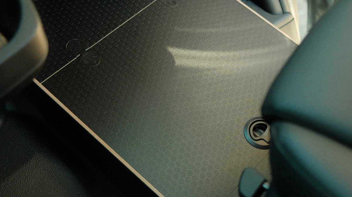 Routed Wild Original Foot Platform passenger footrest installed in a Mercedes-Benz Sprinter van interior.